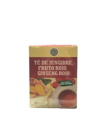 Té de jengibre, frutos rojos, ginseng rojo